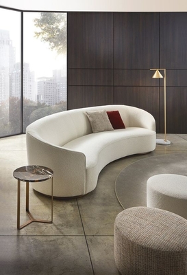 ISO18001 Phòng khách sạn tiêu chuẩn Sofa Sofa trắng bọc nệm cong 2200 * 900 * 800mm