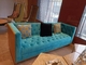 2200 * 900 * 800mm Nút khung gỗ Gelaimei Ghế sofa màu xanh lam cho phòng khách