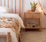 Bàn đầu giường bằng gỗ cứng màu tro tự nhiên Chiều cao 500mm cho gia đình